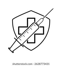 Vaccinatie icoon, Beschermende inentingen. Vector illustratie ontwerp.