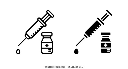 Vaccination icon set. Flat illustration of icons on a white background