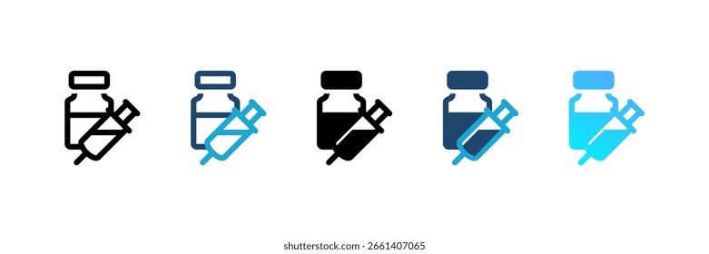 Conjunto de iconos de vacunación colección de estilo múltiple