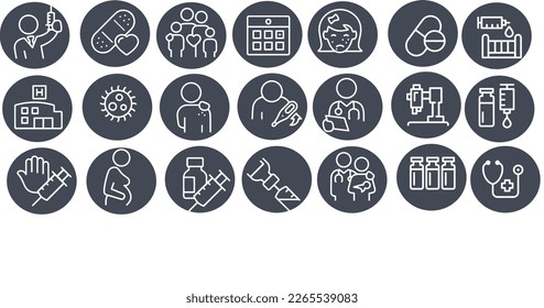 Vaccination icon set vector design