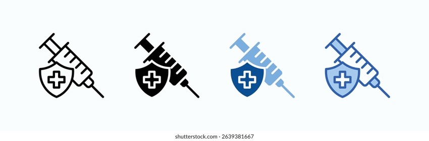 Vaccination icon sheet multiple style collection isolated vector