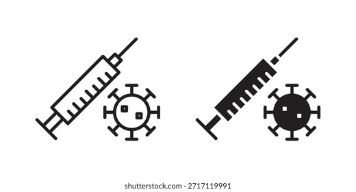 Diseños de Vector de silueta de ícono de vacunación. Trazos editables