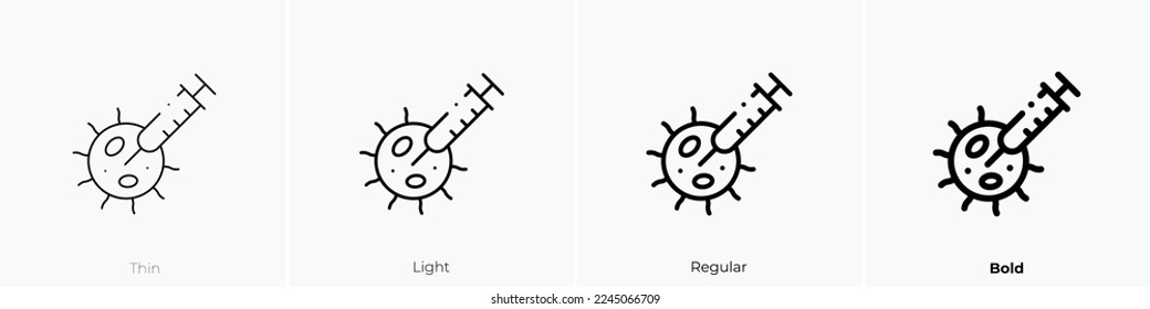 vaccination icon. Thin, Light Regular And Bold style design isolated on white background