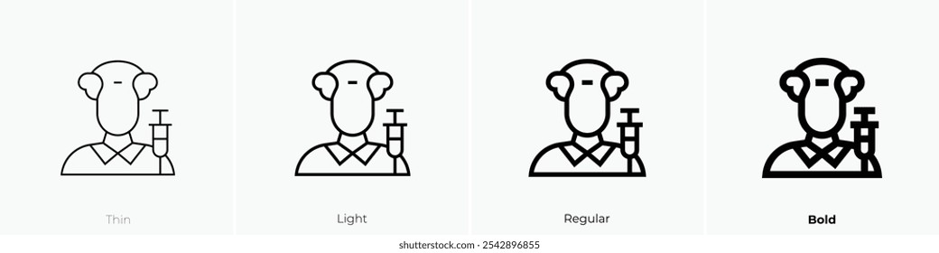 vaccination icon. Thin, Light Regular And Bold style design isolated on white background