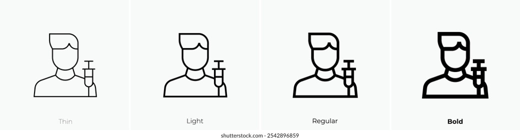 vaccination icon. Thin, Light Regular And Bold style design isolated on white background
