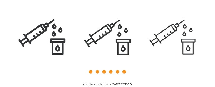 Icono de vacunación. Vector de icono de línea delgada