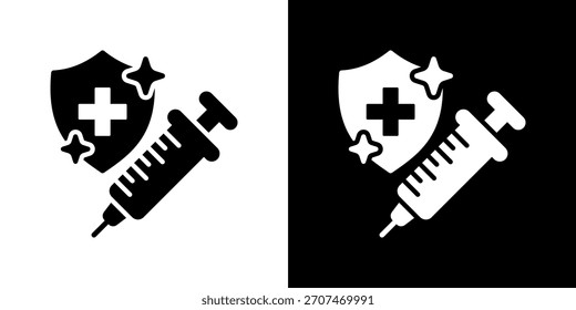 Icono de vacunación Ilustración vectorial. Diseño De Estilo Plano Creado Para Una Flexibilidad Creativa En Versiones Claras Y Oscuras.