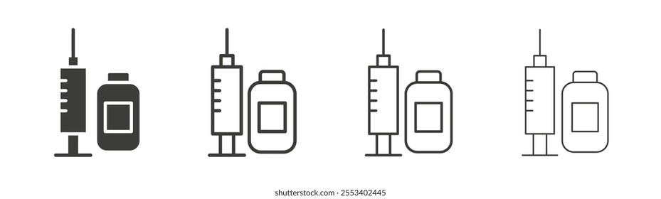 Vaccination icons collection. vector set in black color