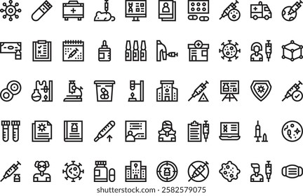 Vaccination icons High-Quality Vector Icons Collection with Editable Stroke. Ideal for Professional and Creative Projects