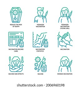 Vaccination Icons Set Gradient style