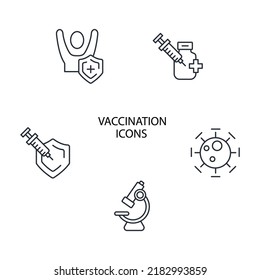 vaccination icons set . vaccination pack symbol vector elements for infographic web