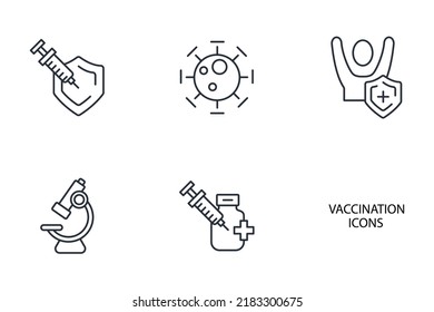 vaccination icons set . vaccination pack symbol vector elements for infographic web