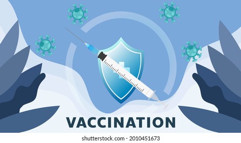 Vaccination illustrations for making various online content materials During the period of urgent need to vaccinate people in, illustration Vector EPS 10