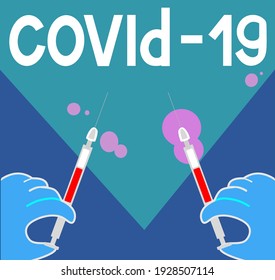 Vaccination Immunization concept against virus. Diseases vaccine prevention of covid or measles vector illustration poster .