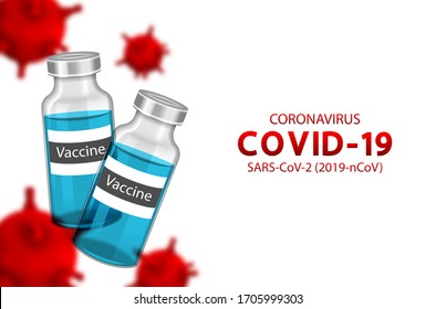 Vacunación Inmunización para el Coronavirus. Antidoto para Covid-19, 2019-ncov, Vacuna en Vial