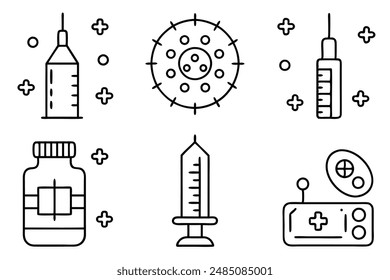 Illustration der Impfserie Vereinfachte Darstellung des Impfstoff-Symbols