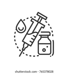 Vaccination - line design single isolated icon