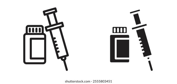 Vaccination liner icon vector set.