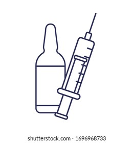 vaccination medical immunization, line style icon vector illustration design