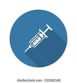 Vaccination and Medical Services Icon. Flat Design. Isolated. Long Shadow.