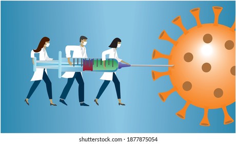 Vaccination New Corona virus. Vector illustration.