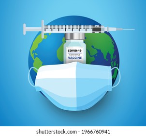 Vaccination and New normal concept , safety breathing mask, covid-19, protection to Disease , safety first.