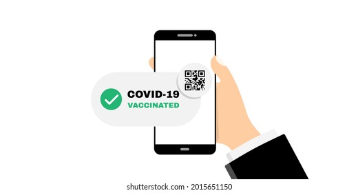 Vaccination passport in smartphone illustration