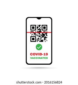 Vaccination passport in smartphone illustration