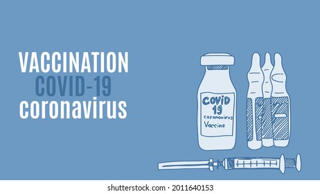 vaccination poster for the hospital vaccine against the virus. sketch style drawing