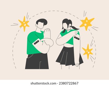 Vaccination of preteens and teens abstract concept vector illustration. Older children immunization, vaccination of teens and preteens, prevent kids from infectious diseases abstract metaphor.