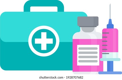 Vaccination process icon. Strengthening and protecting the immune system. Fight against viral diseases. Protect people from the coronavirus pandemic. Global immunization.