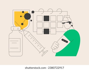 Vaccination program abstract concept vector illustration. Vaccination info, immunization program, infectious disease prevention, vaccine, health protection, public healthcare abstract metaphor.