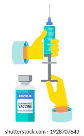 Vaccination programm banner. Manufacturing and delivery, quality and price of the vaccine. Vaccination plan. Priority population groups. Protect people from coronavirus pandemic. Global immunization.