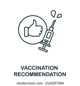 Vaccination Recommendation icon. Line element from vaccination collection. Linear Vaccination Recommendation icon sign for web design, infographics and more.