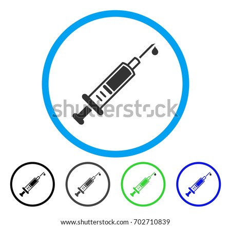 Vaccination rounded icon. Vector illustration style is a flat iconic symbol inside a circle, black, grey, blue, green versions. Designed for web and software interfaces.