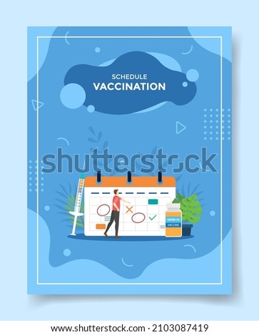 vaccination schedule concept for template of banners, flyer, books, and magazine cover