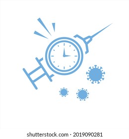 Vaccination schedule line icon. Vaccine syringe sign.