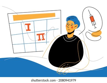 Impfplan - moderne Flachdesign-Illustration