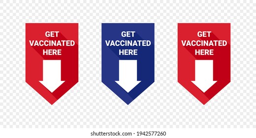 Vaccination sign pointer. Nameplates banner. Nameplates with inscription. Vaccination concept. Vector illustration