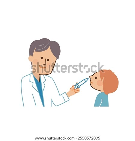 Vaccination spray type illustration material