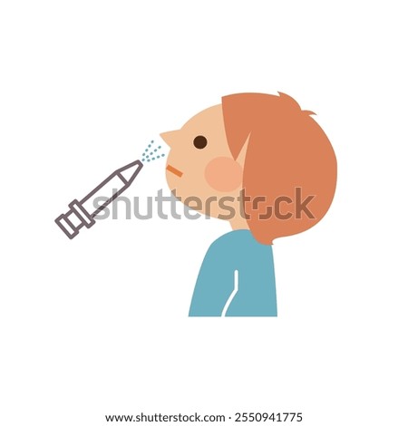 Vaccination spray type illustration material