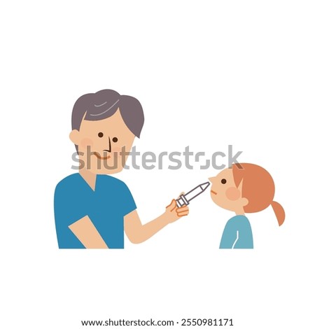 Vaccination spray type illustration material