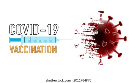 Vaccination and syringe for Coronavirus Covid-19 prevention concept, Vector illustration