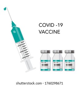 vaccination syringe covid-19 vector on a white background