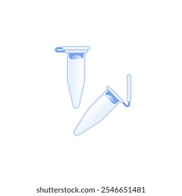 Equipamento de teste de vacinação. Tubos de Eppendorf. Ilustração vetorial isolada no plano de fundo branco