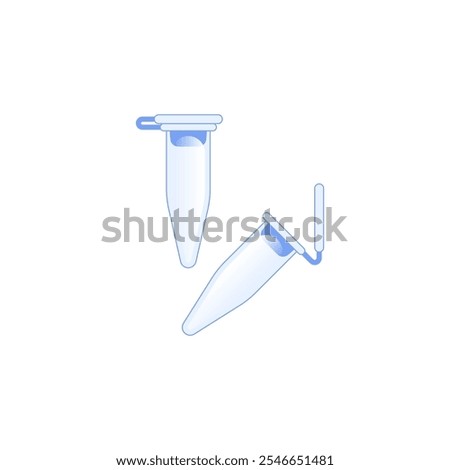 Vaccination testing equipment. Eppendorf tubes. Vector illustration isolated on white background