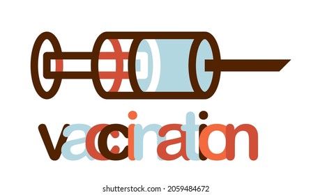 Vaccination theme vector illustration of a syringe isolated over white, epidemic or pandemic coronavirus covid 19 or flu or SARS or any other vaccine, pharmacology concept.