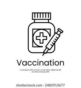 vaccination thin outline icon vector design good for web or mobile app