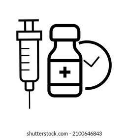 Vaccination time vector banner. Syringe needles for the coronavirus vaccine are being introduced all over the planet.