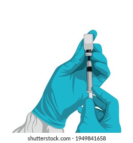 Vaccination vaccine injection illustration. Corona virus vaccine. transparant background.eps10